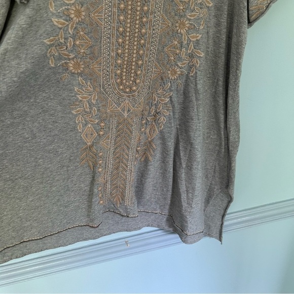 Johnny Was Gray Kemi Knit Drape Short Sleeve Blouse Size Small - Picture 5 of 14